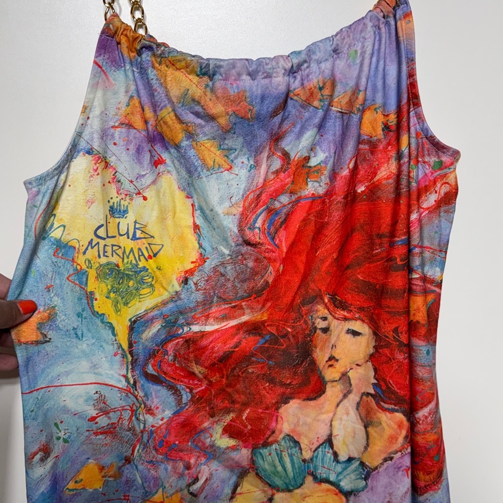 Leoma Lovegrove Mermaid Print Art to Wear Swim Cover- Up Dress- Never Worn - Picture 12 of 17